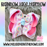Rainbow Scallop Lace Hairbow