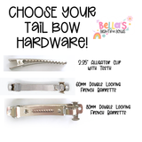 Personalized Crayon Embroidered Tail Bow