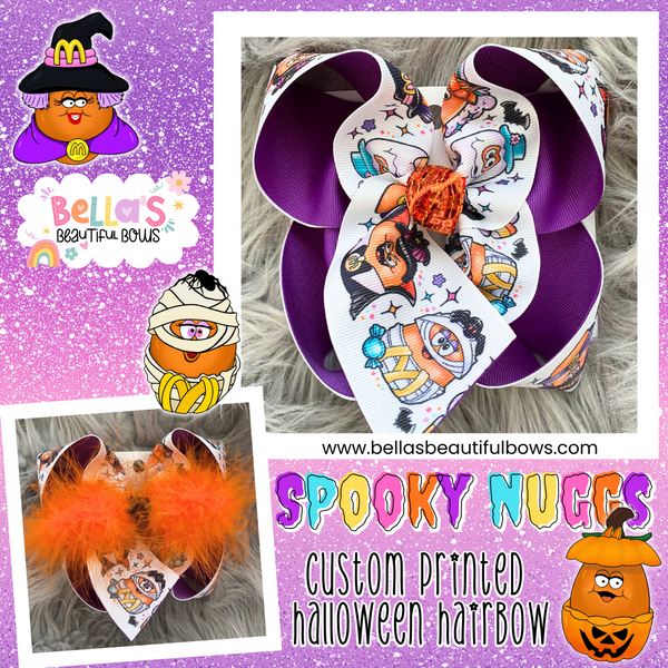 Spooky Nuggs Custom Printed Hairbow
