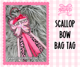 Personalized Scallop Bow Bag Tag
