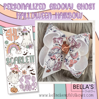 Personalized Groovy Ghost Halloween Hairbow (Preorder)