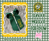 School Mascot Embroidered Tail Bow