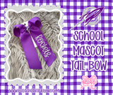 School Mascot Embroidered Tail Bow