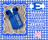 School Mascot Embroidered Tail Bow