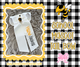School Mascot Embroidered Tail Bow