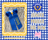 School Mascot Embroidered Tail Bow