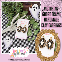 Victorian Ghost Frame Clay Earrings
