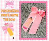 Personalized Pencil Embroidered Tail Bow