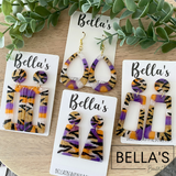 Geaux Tiger Handpainted Earrings