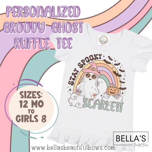 Personalized Groovy Ghost Ruffle Tee (Preorder)