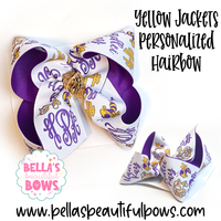 Yellow Jackets Personalized Hairbow