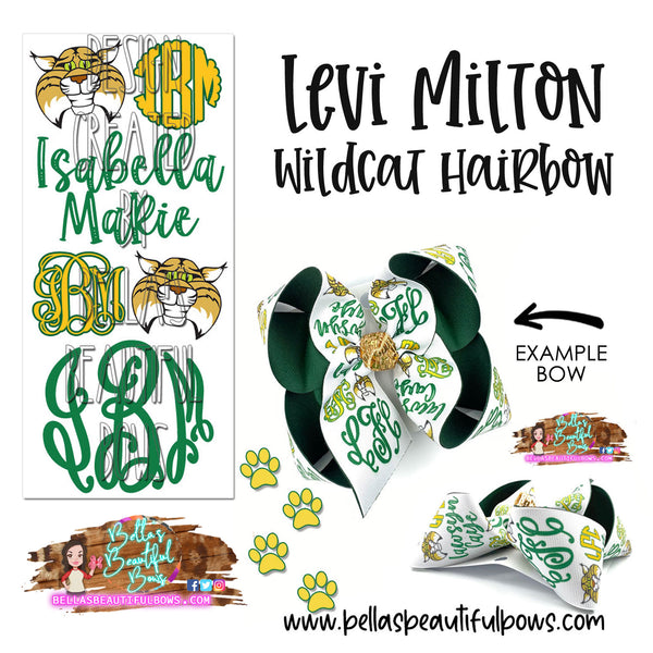 Levi Milton Elementary Personalized Hairbow