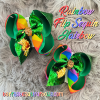 St. Patrick's Day Rainbow Flip Sequin Hairbow